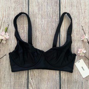 NWT black MIKOH women's bikini swim top SMALL